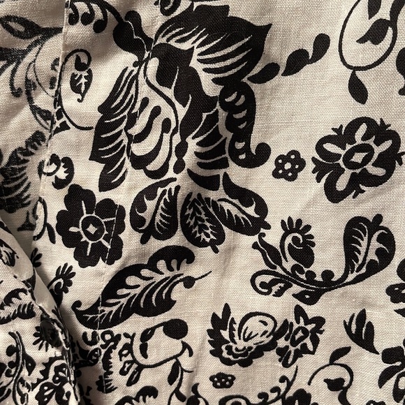 Lily Stanhope Linen Button Front Black & White Print Tunic Size 1X - Picture 3 of 4